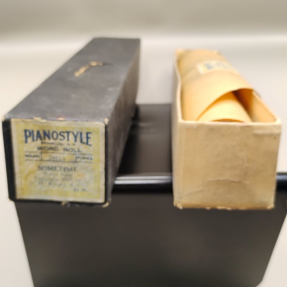 Piano Style brand player piano roll No 26015 song Sometime waltz dated 1925 box